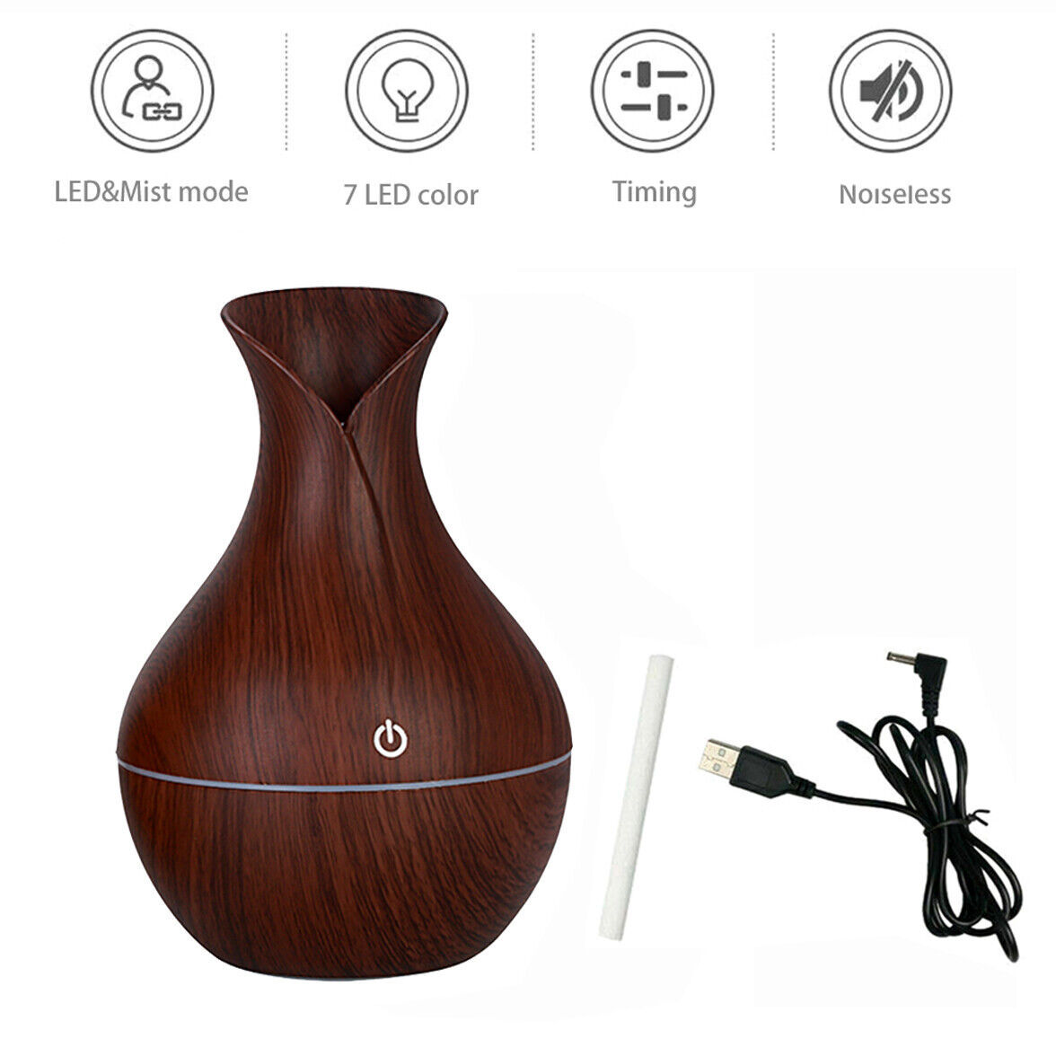 USB Aroma Diffuser & Humidifier – 7-Color LED Mood Light