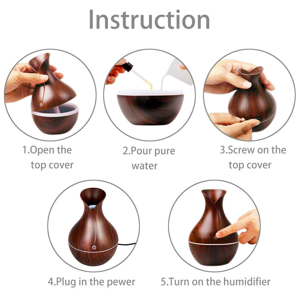 USB Aroma Diffuser & Humidifier – 7-Color LED Mood Light